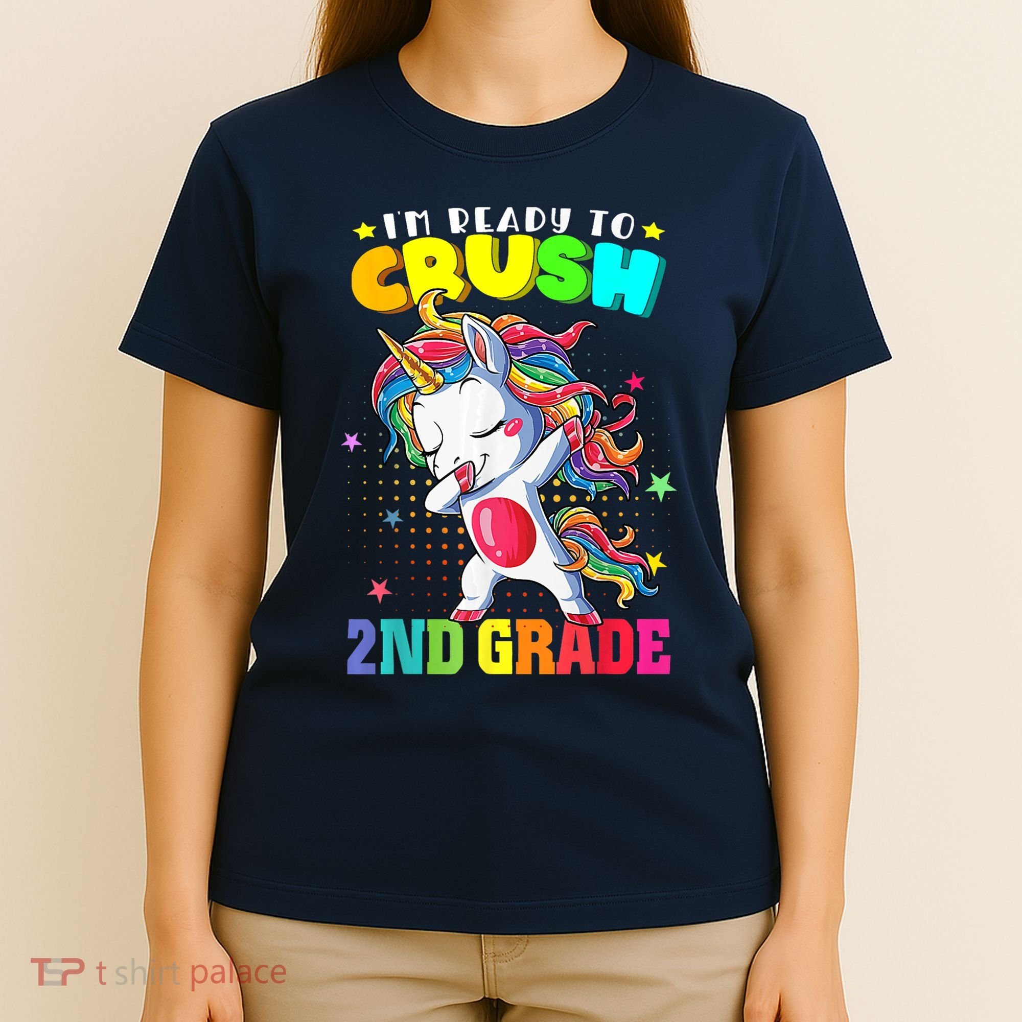 Im Ready To Crush Second Grade Cute Unicorn Back To School T-Shirt