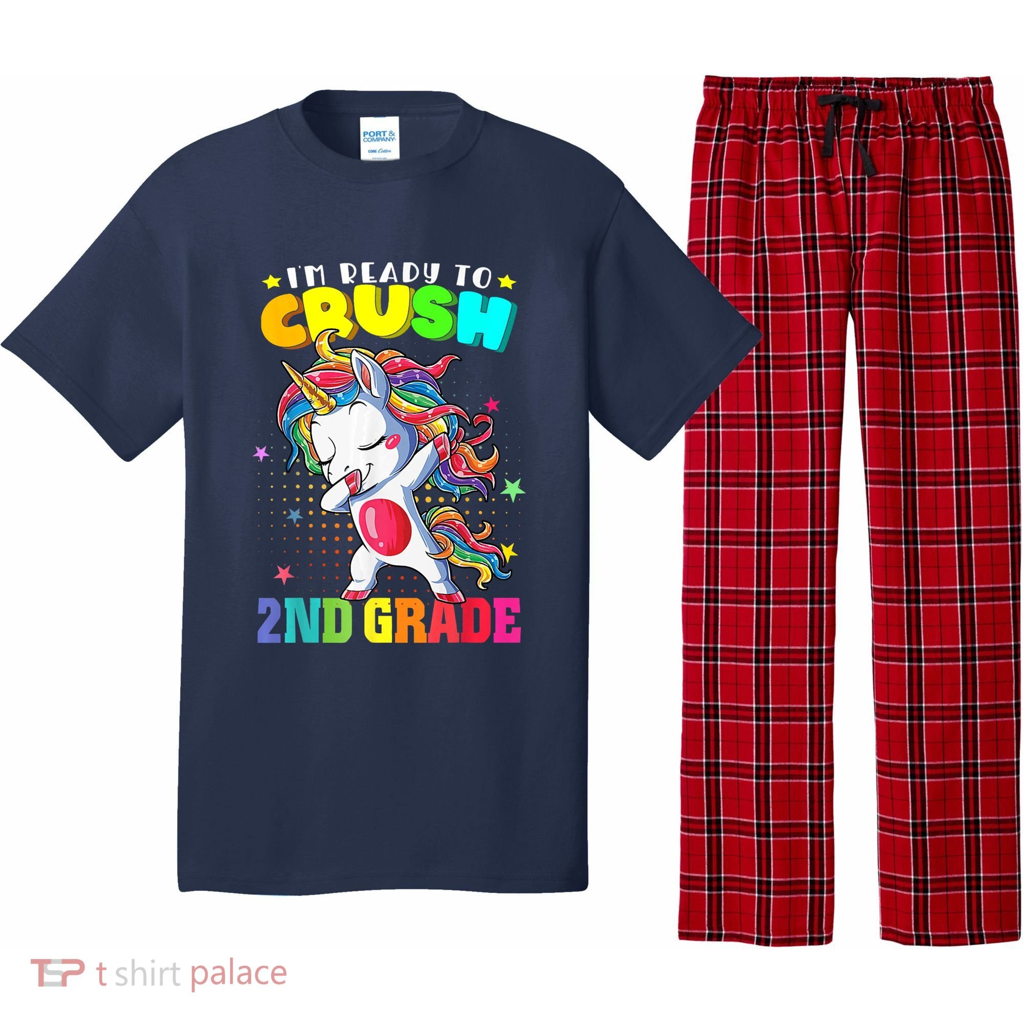 Im Ready To Crush Second Grade Cute Unicorn Back To School Pajama Set