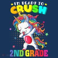 Im Ready To Crush Second Grade Cute Unicorn Back To School Mousepad thumb 1