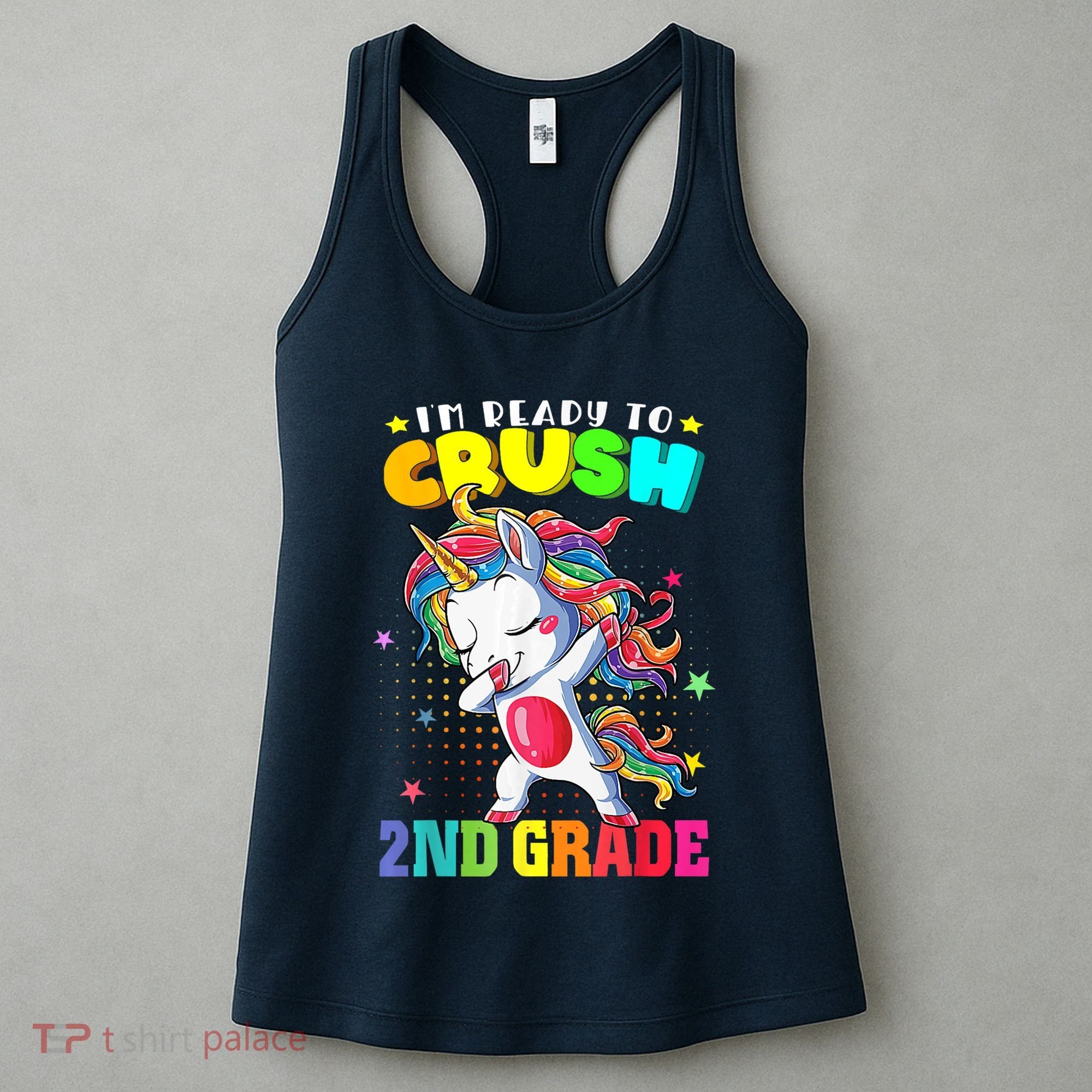 Im Ready To Crush Second Grade Cute Unicorn Back To School Women's Tank Top