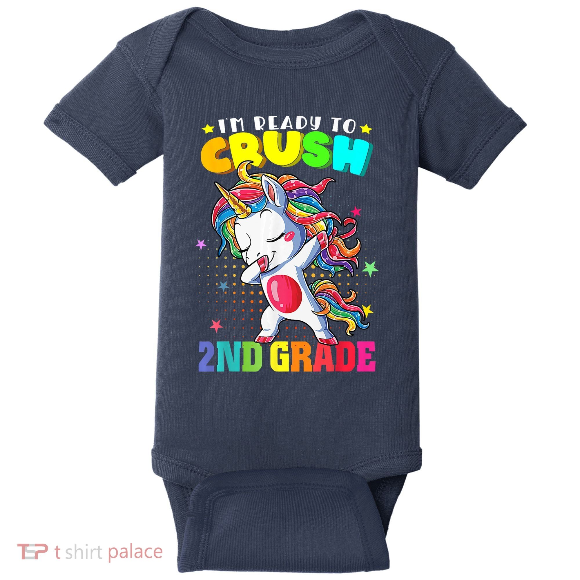 Im Ready To Crush Second Grade Cute Unicorn Back To School Baby Bodysuit