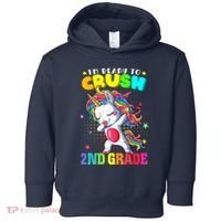 Im Ready To Crush Second Grade Cute Unicorn Back To School Toddler Hoodie thumb 0