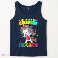Im Ready To Crush Second Grade Cute Unicorn Back To School Tank Top thumb 2