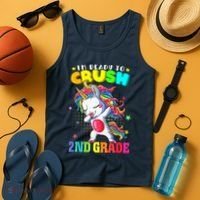 Im Ready To Crush Second Grade Cute Unicorn Back To School Tank Top thumb 4