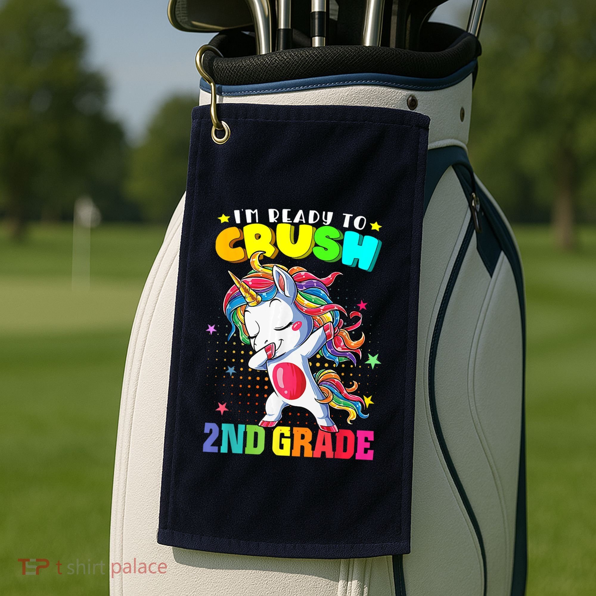 Im Ready To Crush Second Grade Cute Unicorn Back To School Golf Towel
