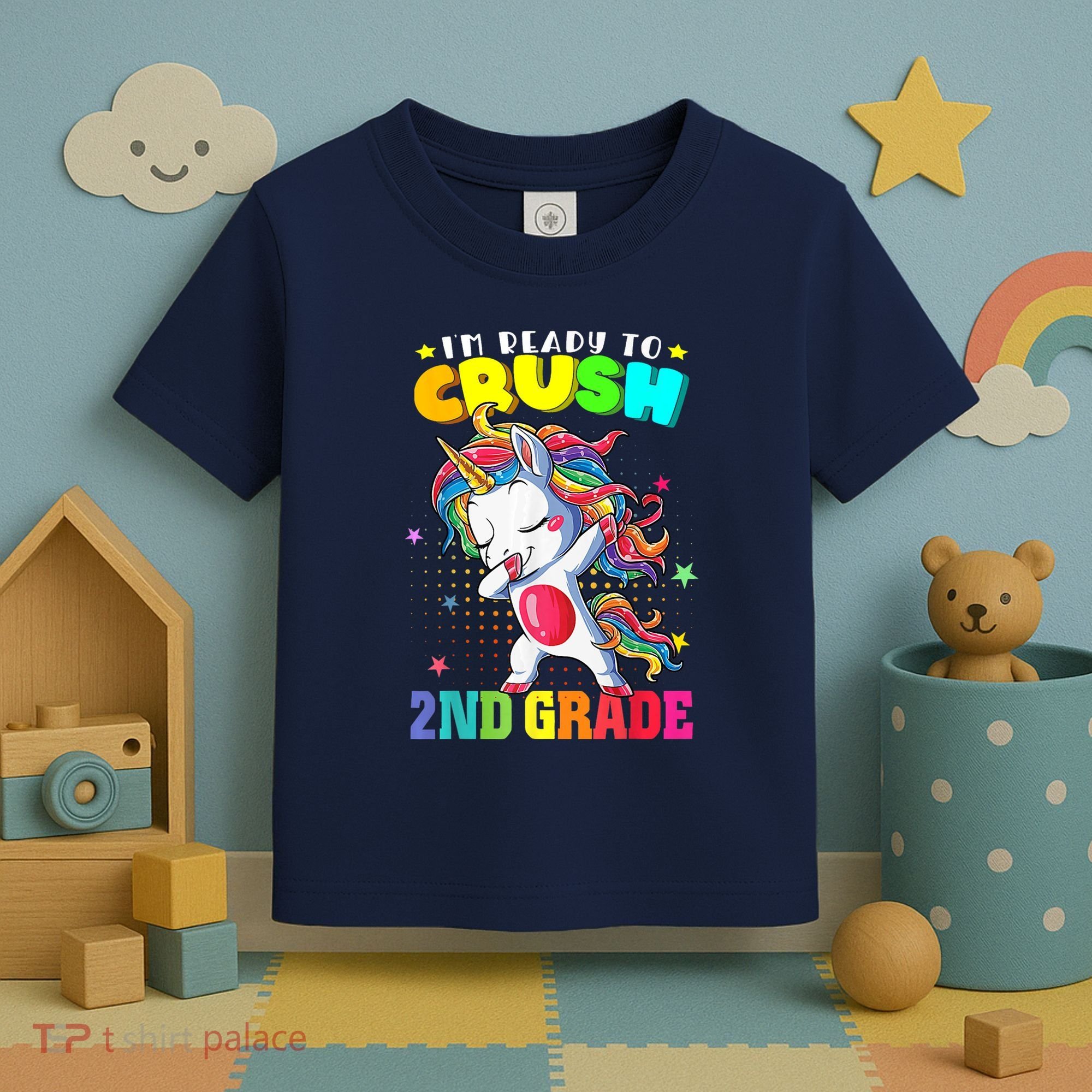 Im Ready To Crush Second Grade Cute Unicorn Back To School Toddler T-Shirt