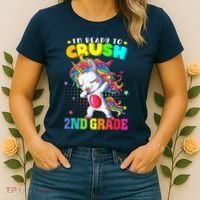Im Ready To Crush Second Grade Cute Unicorn Back To School Women's T-Shirt thumb 2