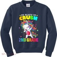 Im Ready To Crush Second Grade Cute Unicorn Back To School Kids Sweatshirt thumb 0