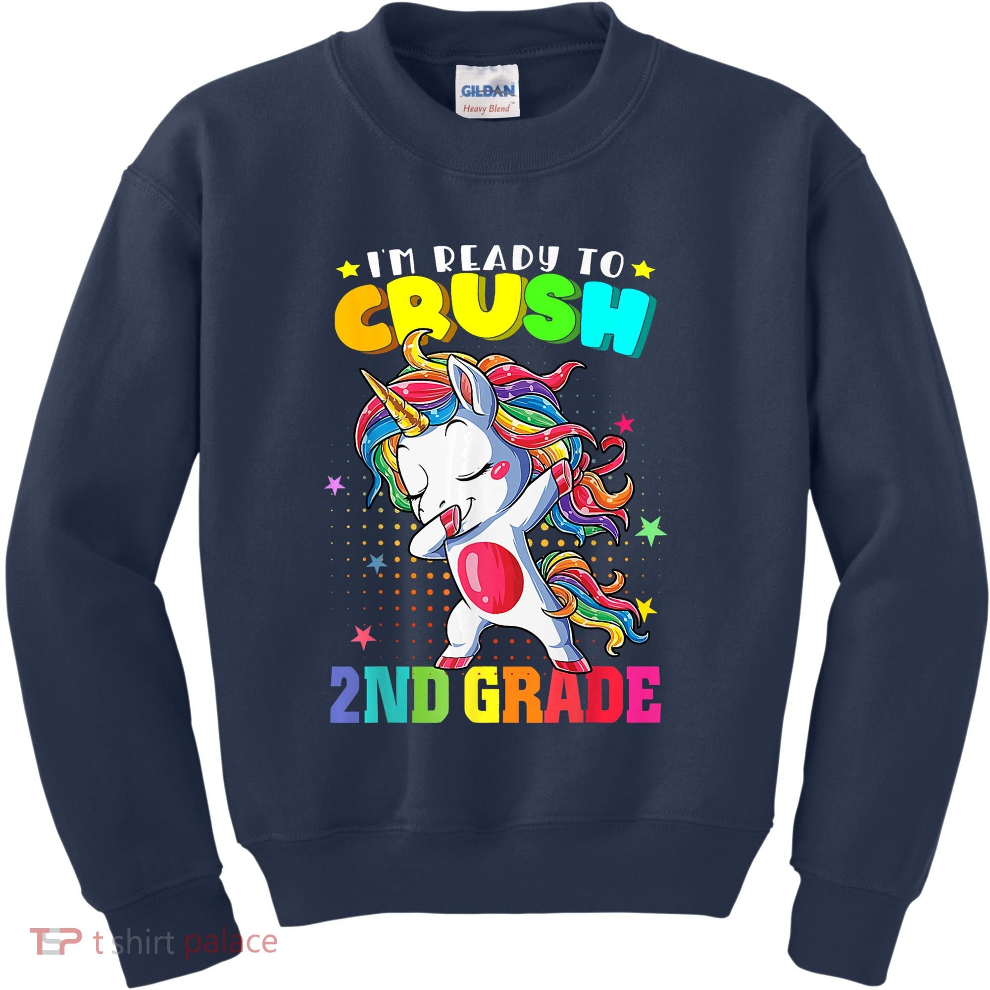 Im Ready To Crush Second Grade Cute Unicorn Back To School Kids Sweatshirt