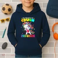 Im Ready To Crush Second Grade Cute Unicorn Back To School Kids Hoodie thumb 2