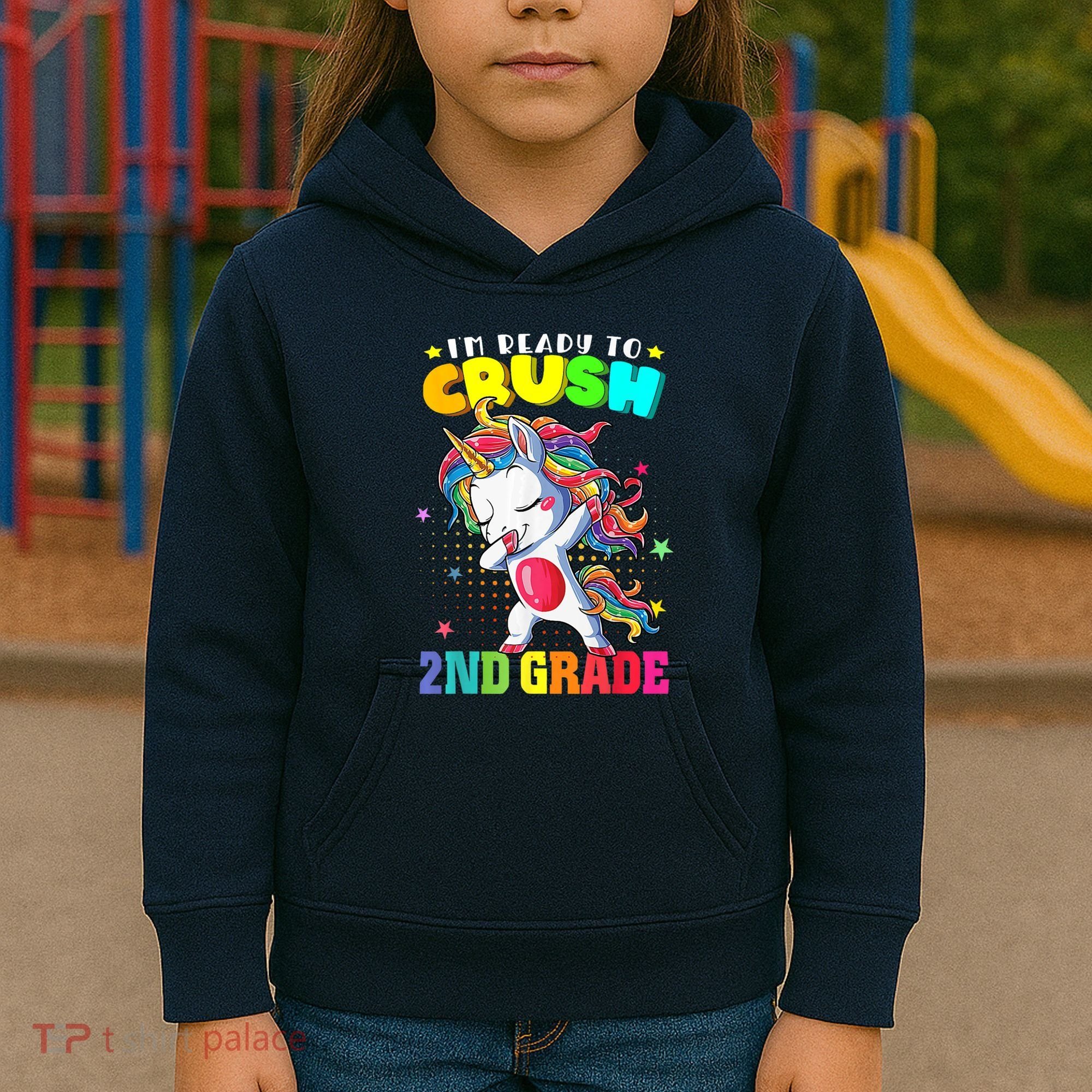 Im Ready To Crush Second Grade Cute Unicorn Back To School Kids Hoodie