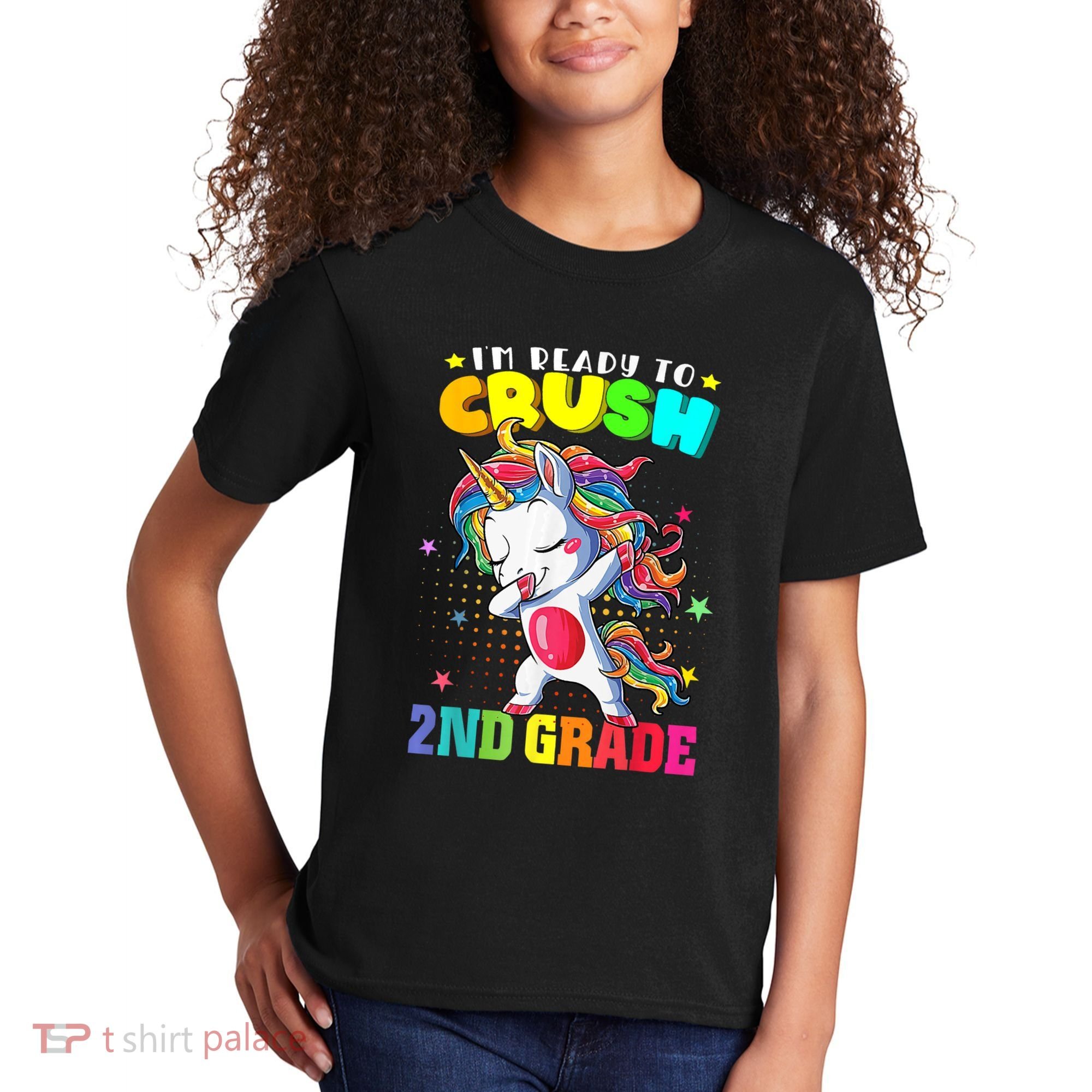 Im Ready To Crush Second Grade Cute Unicorn Back To School Kids T-Shirt