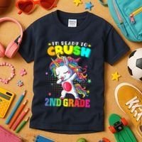 Im Ready To Crush Second Grade Cute Unicorn Back To School Kids T-Shirt thumb 3