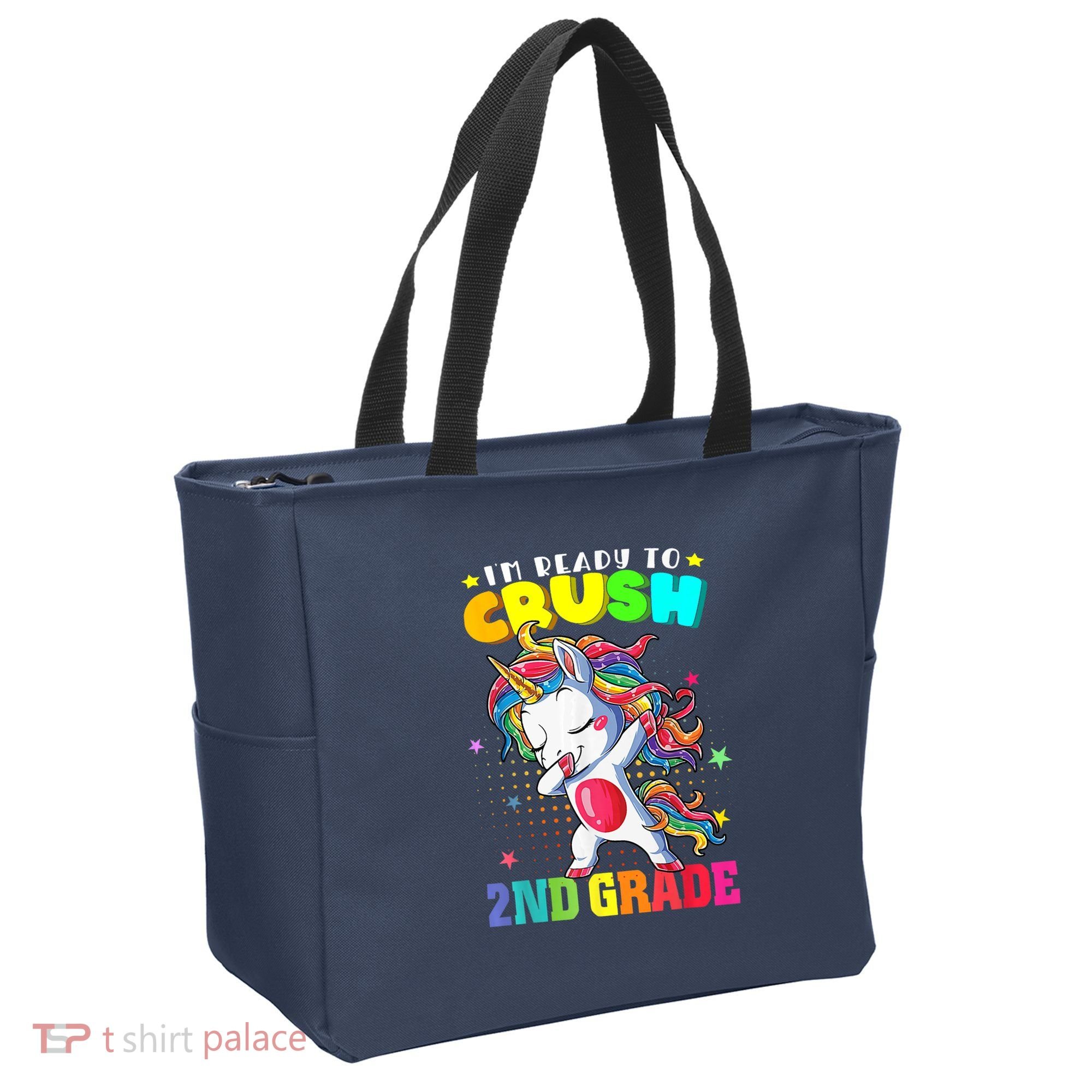Im Ready To Crush Second Grade Cute Unicorn Back To School Tote Bag