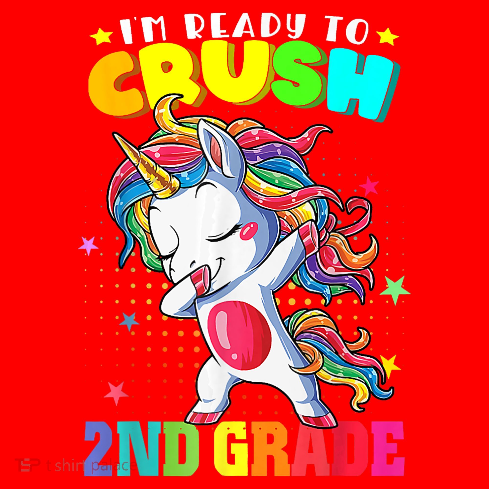 Im Ready To Crush Second Grade Cute Unicorn Back To School Santa Hat