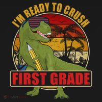 Im Ready To Crush First Grade T Rex Dinosaur 1St Grade Cute Gift Women's Hoodie thumb 2