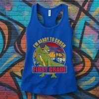 Im Ready To Crush First Grade T Rex Dinosaur 1St Grade Cute Gift Women's Tank Top thumb 3