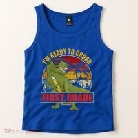 Im Ready To Crush First Grade T Rex Dinosaur 1St Grade Cute Gift Tank Top thumb 2