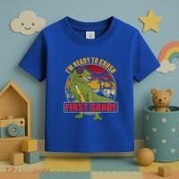 Im Ready To Crush First Grade T Rex Dinosaur 1St Grade Cute Gift Toddler T-Shirt thumb 3