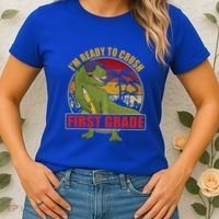 Im Ready To Crush First Grade T Rex Dinosaur 1St Grade Cute Gift Women's T-Shirt thumb 2