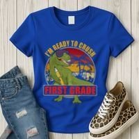 Im Ready To Crush First Grade T Rex Dinosaur 1St Grade Cute Gift Women's T-Shirt thumb 3