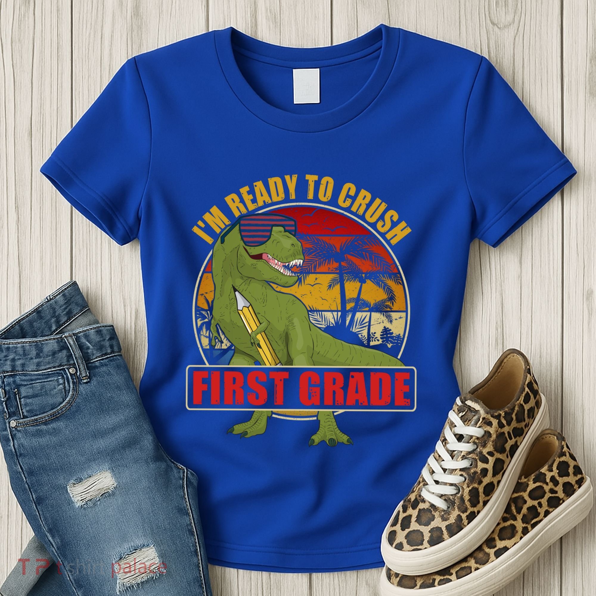 Im Ready To Crush First Grade T Rex Dinosaur 1St Grade Cute Gift Women's T-Shirt