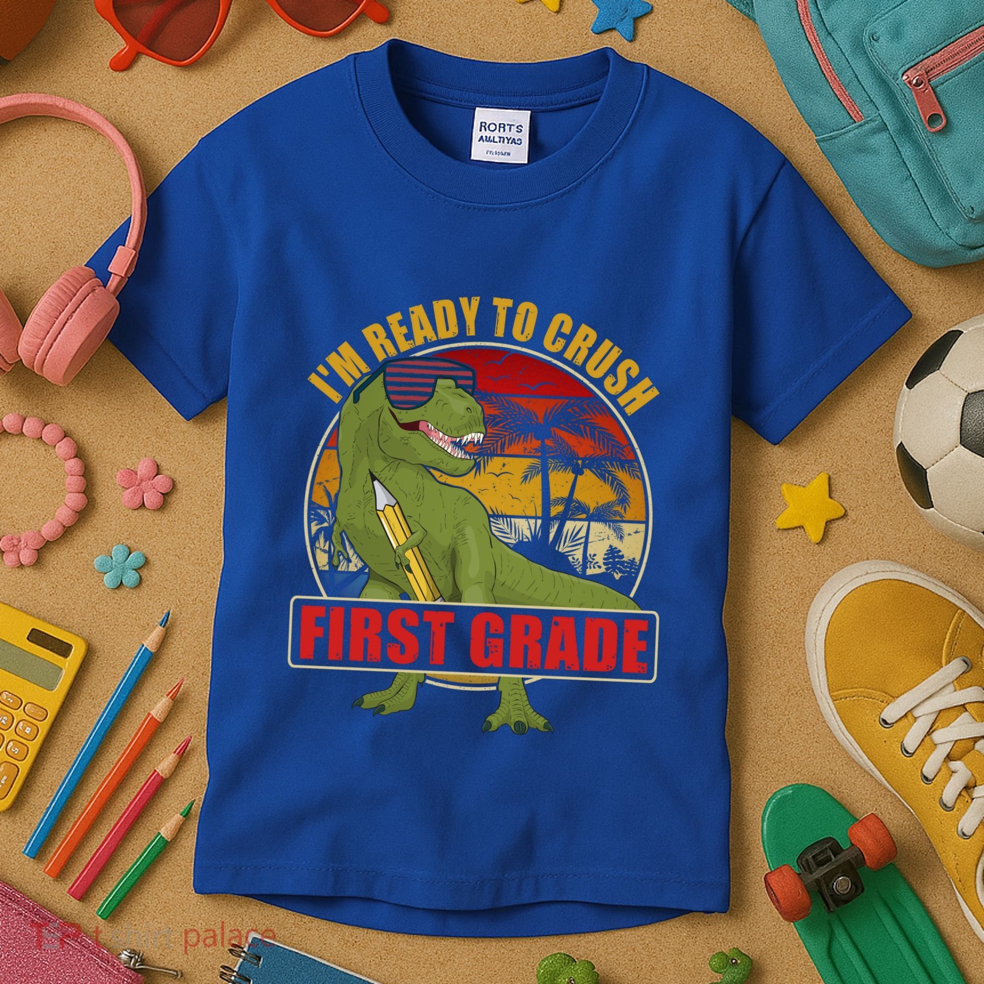 Im Ready To Crush First Grade T Rex Dinosaur 1St Grade Cute Gift Kids T-Shirt