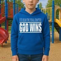 Ive Read The Final Chapter God Wins Christian Kids Hoodie thumb 2