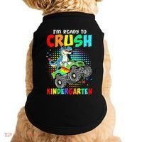 I'm Ready To Crush Kindergarten Dinosaur Back To School Doggie Tank thumb 0