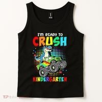 I'm Ready To Crush Kindergarten Dinosaur Back To School Tank Top thumb 2