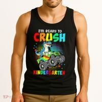 I'm Ready To Crush Kindergarten Dinosaur Back To School Tank Top thumb 3