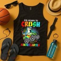 I'm Ready To Crush Kindergarten Dinosaur Back To School Tank Top thumb 4