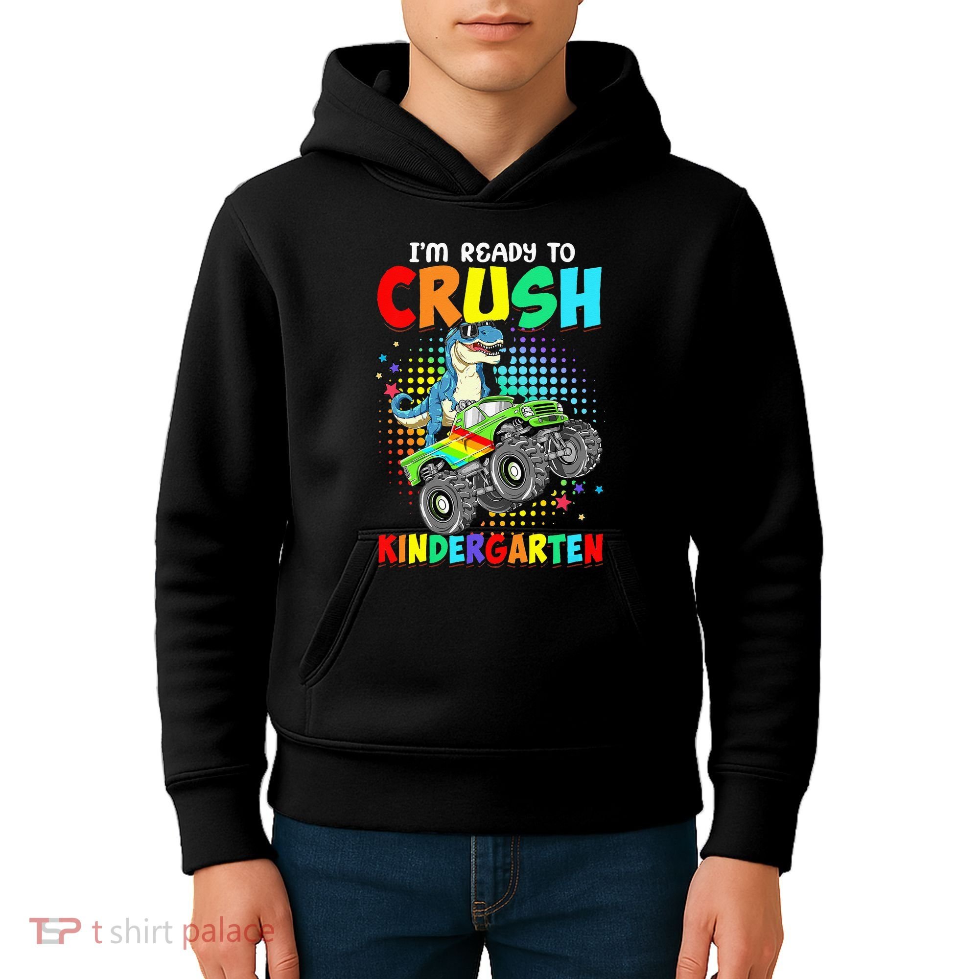 I'm Ready To Crush Kindergarten Dinosaur Back To School Kids Hoodie