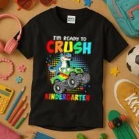I'm Ready To Crush Kindergarten Dinosaur Back To School Kids T-Shirt thumb 3
