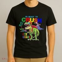 Im Ready To Crush 6th Grade Back To School Dinosaur Boy T-Shirt thumb 3