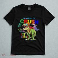 Im Ready To Crush 6th Grade Back To School Dinosaur Boy T-Shirt thumb 5