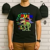 Im Ready To Crush 6th Grade Back To School Dinosaur Boy T-Shirt thumb 6