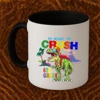 Im Ready To Crush 6th Grade Back To School Dinosaur Boy Coffee Mug thumb 2