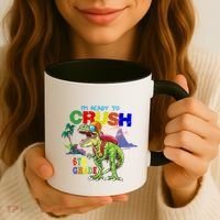 Im Ready To Crush 6th Grade Back To School Dinosaur Boy Coffee Mug thumb 3