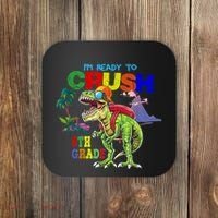 Im Ready To Crush 6th Grade Back To School Dinosaur Boy Coaster thumb 0