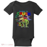 Im Ready To Crush 6th Grade Back To School Dinosaur Boy Baby Bodysuit thumb 0