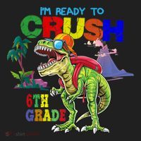 Im Ready To Crush 6th Grade Back To School Dinosaur Boy Golf Towel thumb 3