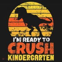 I'm Ready To Crush Kindergarten Dinosaur First Day Of School USA-Made Doggie Bandana thumb 2