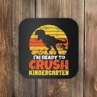 I'm Ready To Crush Kindergarten Dinosaur First Day Of School Coaster thumb 0