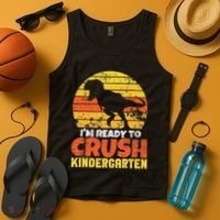 I'm Ready To Crush Kindergarten Dinosaur First Day Of School Tank Top thumb 4