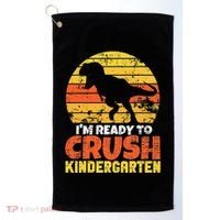 I'm Ready To Crush Kindergarten Dinosaur First Day Of School Golf Towel thumb 0