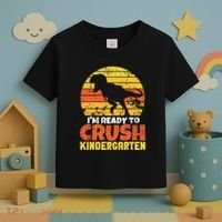 I'm Ready To Crush Kindergarten Dinosaur First Day Of School Toddler T-Shirt thumb 3