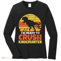 I'm Ready To Crush Kindergarten Dinosaur First Day Of School Women's Long Sleeve Shirt thumb 0