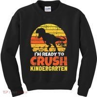I'm Ready To Crush Kindergarten Dinosaur First Day Of School Kids Sweatshirt thumb 0