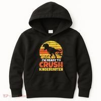 I'm Ready To Crush Kindergarten Dinosaur First Day Of School Kids Hoodie thumb 0